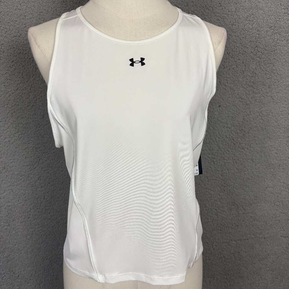 Under Armour Women's Fitted SG Cropped Tank Top White Large New with Tag's